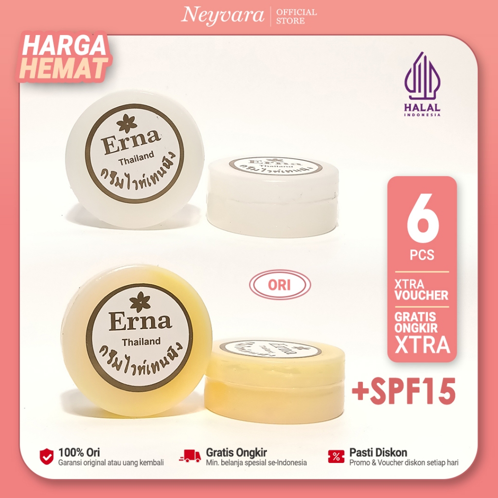 (6 Pcs) Cream Erna Thailand (Siang & Malam) Original 100% BPOM