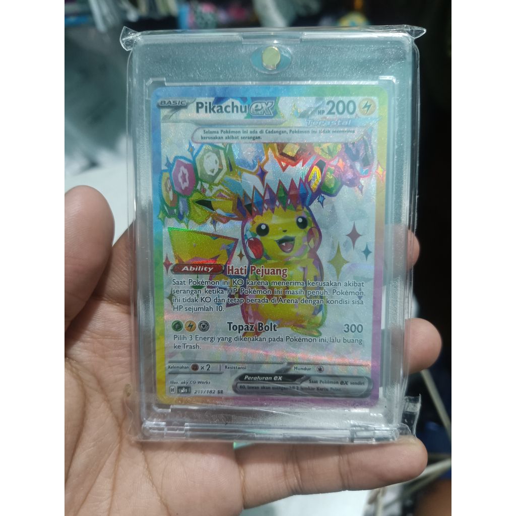 Kartu Pokemon TCG Pikachu EX SR Kilat Rasi Mulus