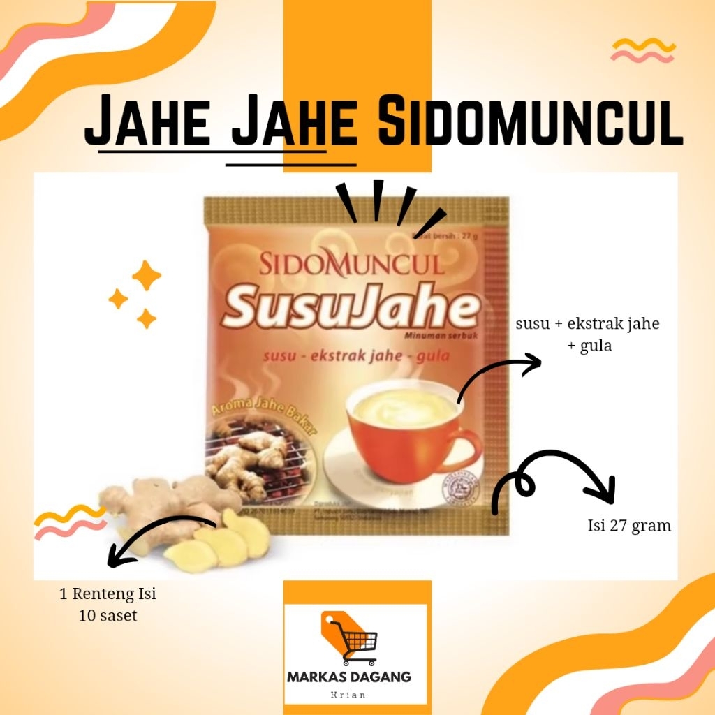 Susu Jahe SIDOMUNCUL 1 Renteng @ 10 Sachet