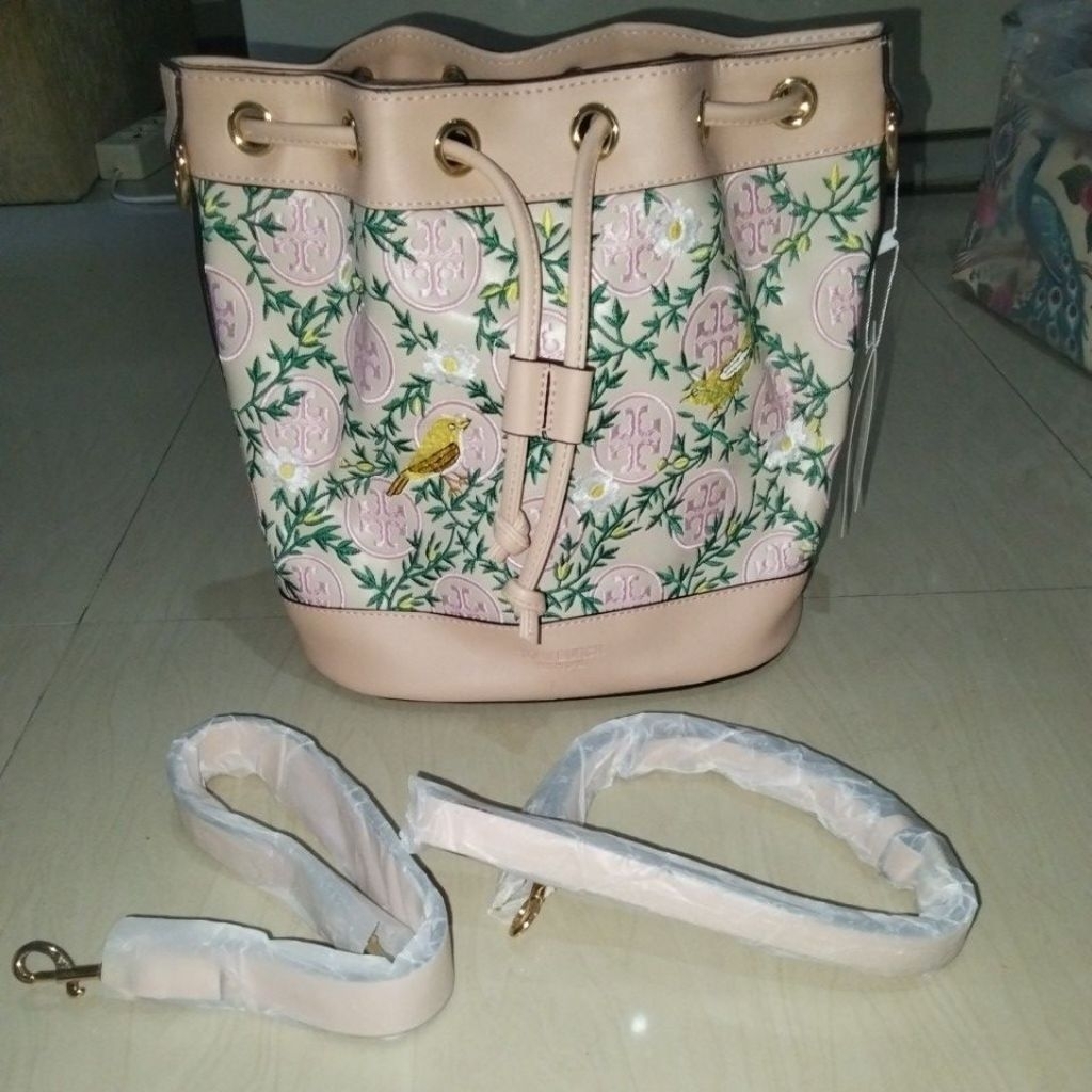 SALE Tas serut TB Full bordir Bunga Import