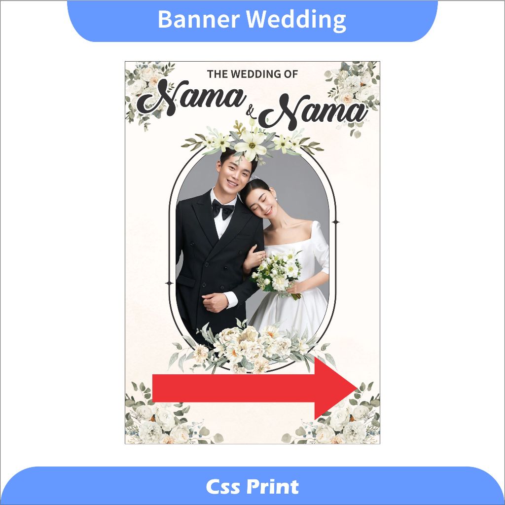 Banner Penunjuk Arah Nikahan / Hajatan Wedding. bisa pakai foto Part 1