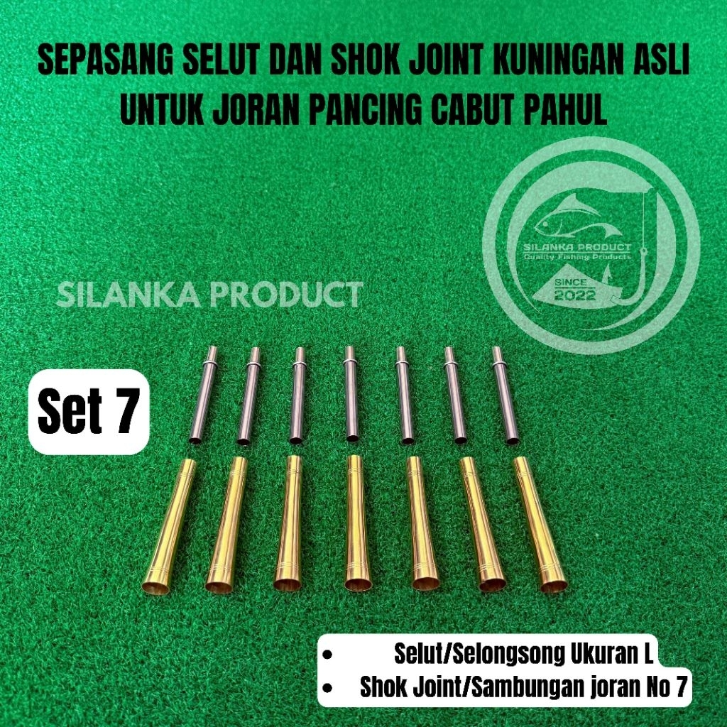 Sepasang Selut Kuningan Asli dan Shok Joint Steinles Tebal Untuk Joran Timbang/Cabut pahul Selut L S