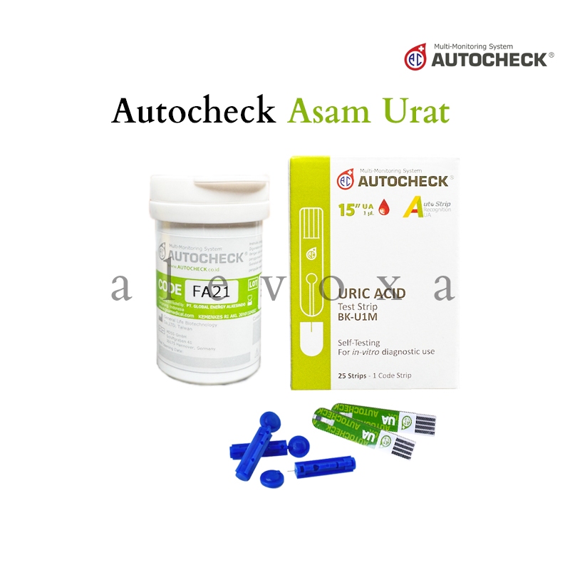 Autocheck 3 in 1 Strip Refill Asam Urat Tes Uric Acid Murah Bonus Lancet