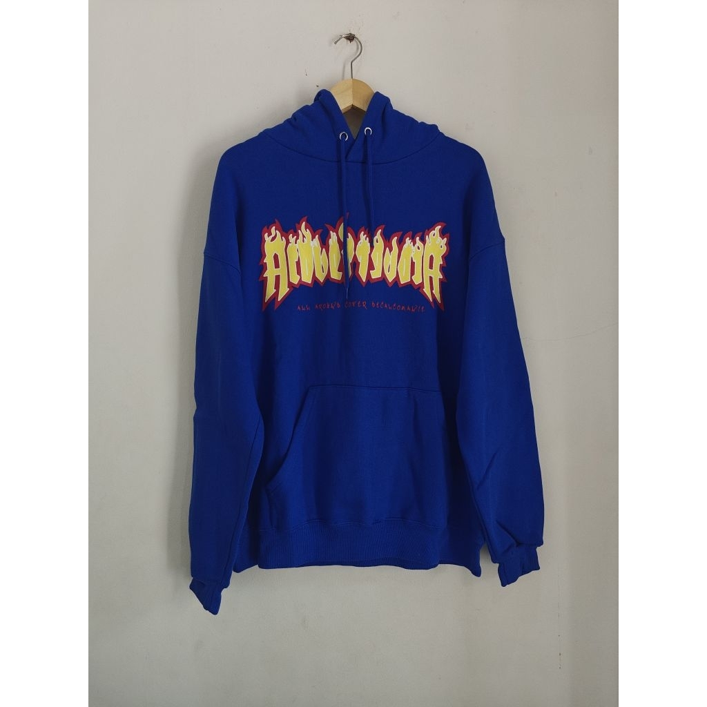 Hoodie Acover Biru Elektrik Like New