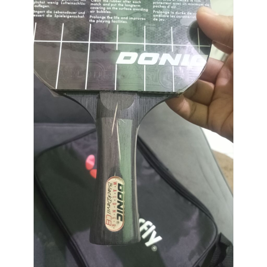 bet tenis meja donic waldner black devil, karet acuda & slice