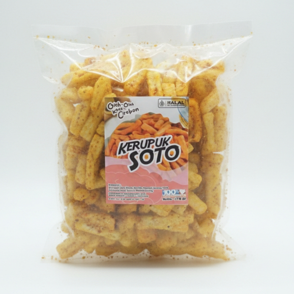 Kerupuk Soto Udang - Kerupuk Udang Asli Khas Cirebon Kriuk Dan Gurih 170gram