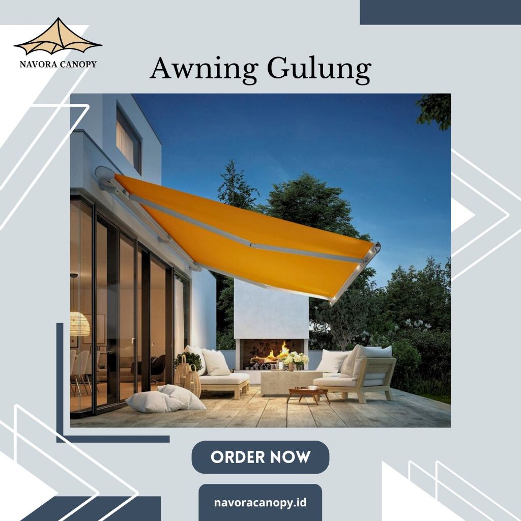 Canopy Lipat Awning Gulung Elektrik Manual Bergaransi Tangerang - Kanopi Outdoor Modern