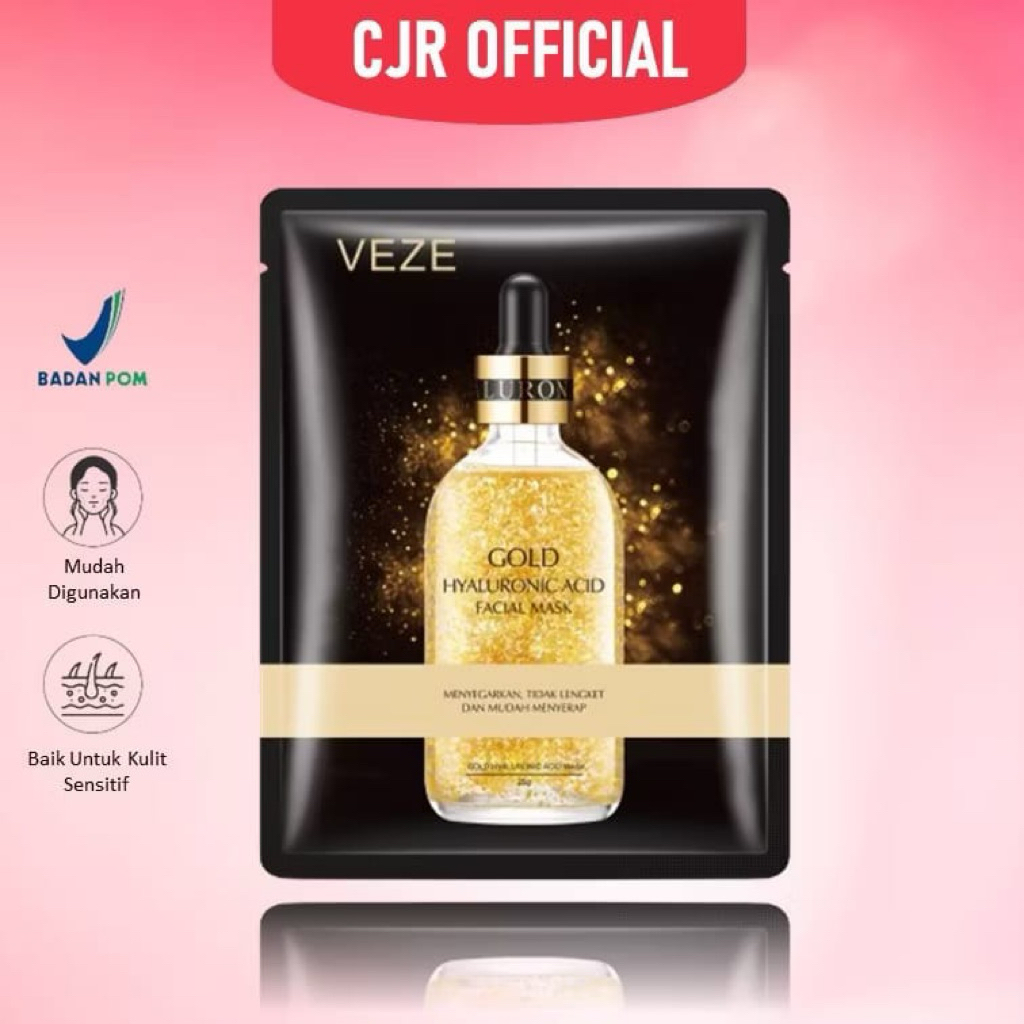 Veze 24K Pure Gold Hydra Hyaluronic Acid Mask Masker Venzen Facial Sheet Mask