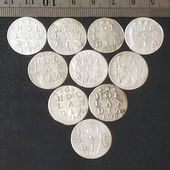 ST. BR3. DIJUAL BORONGAN 10 KEPING KOIN KUNO || KOIN PERAK || SILVER COIN 2 STUIVER CAMPUR