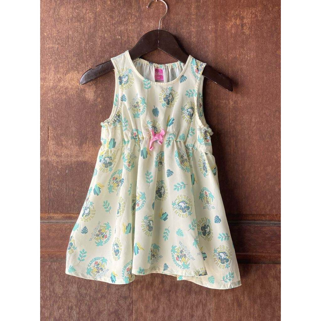 PRELOVED PL gaun dres dress harian kutung kutungan baby bayi anak branded Miki Disnoy size 95