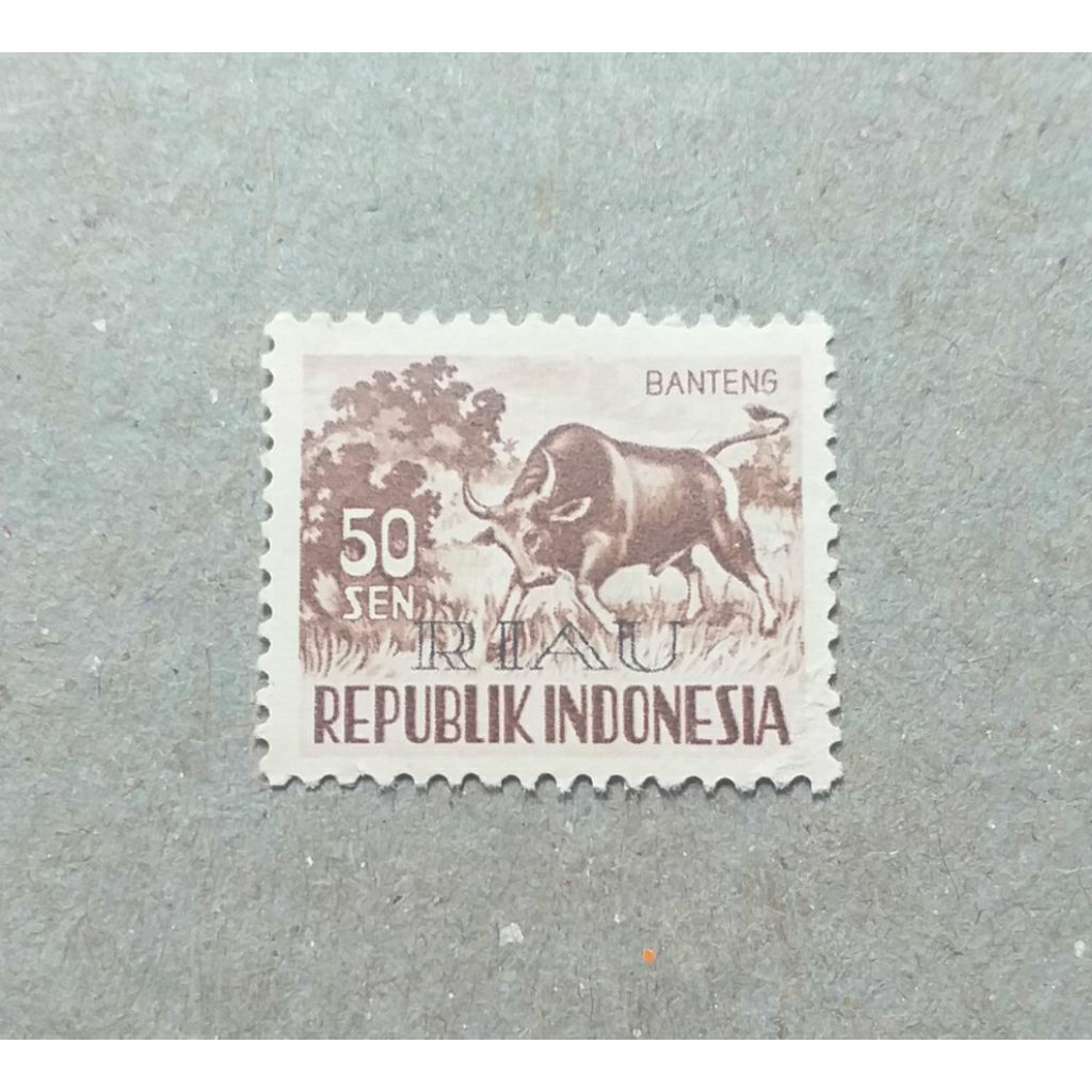 prangko banteng 50sen (RIAU)