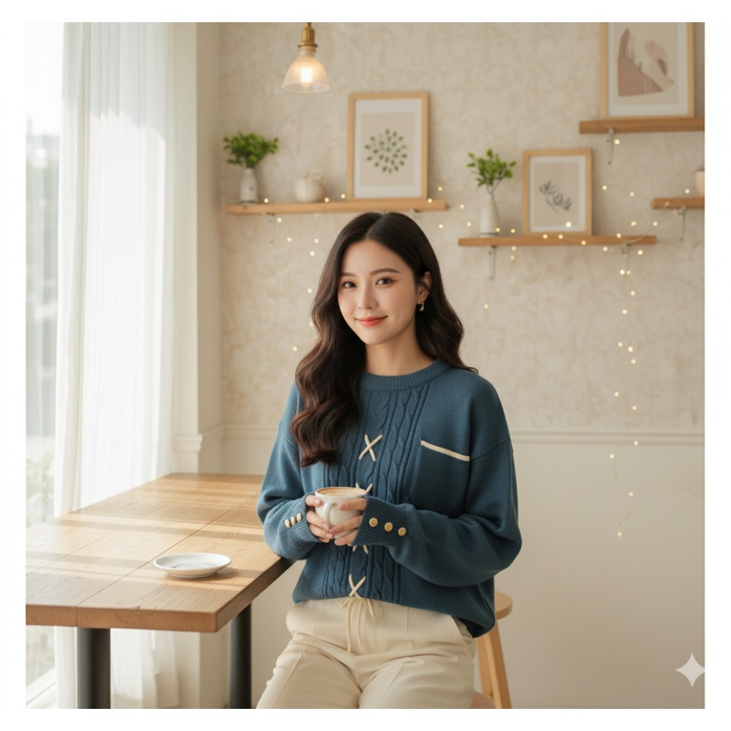 CATLEA SWETER RAJUT KEPANG MOTIF PITA / SWETER WANITA KOREAN STYLE TERBARU KEKINIAN
