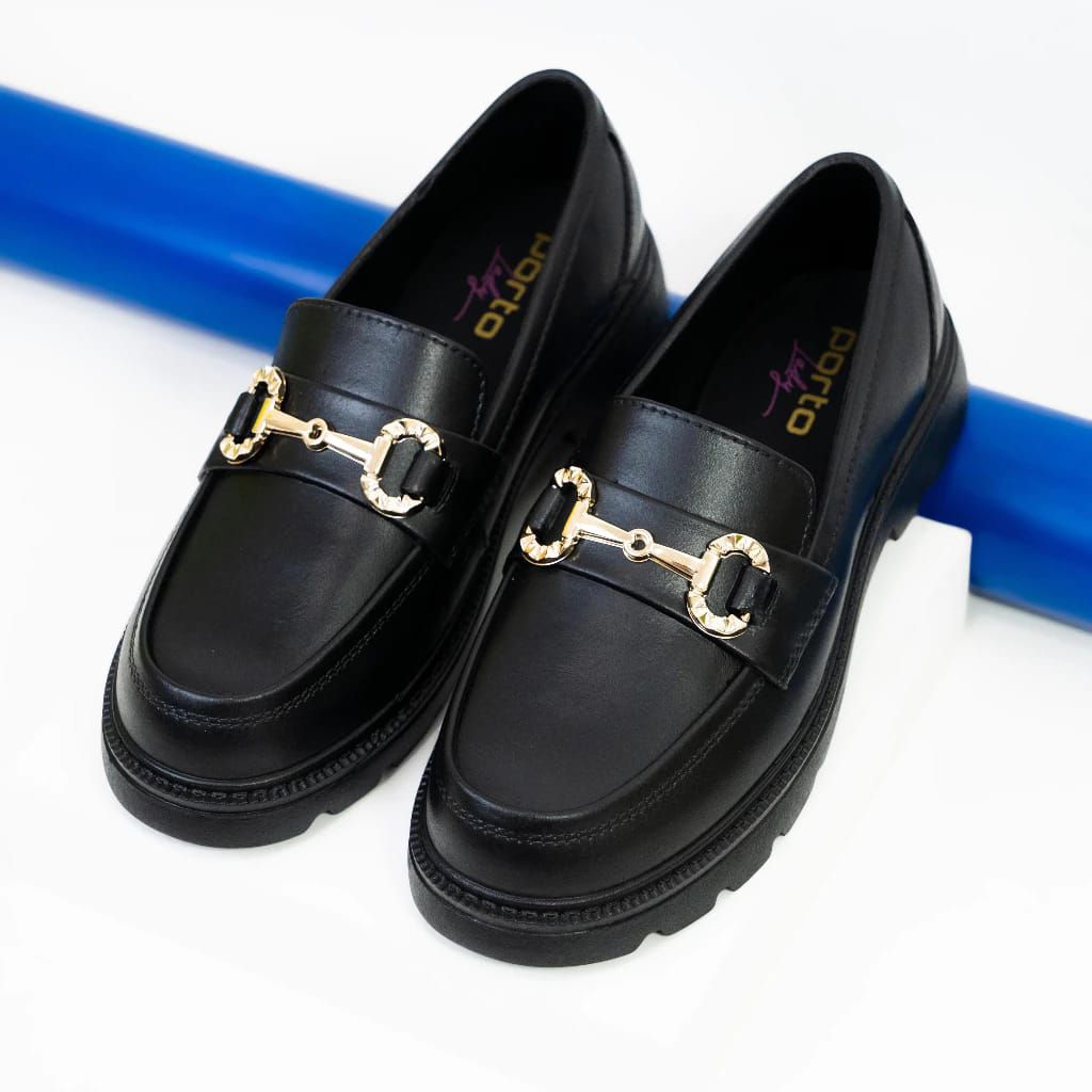 sepatu hitam pansus wanita kerja terbaru porto