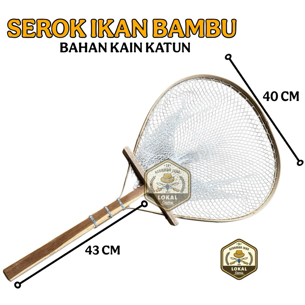 SEROK IKAN BAMBU KAIN KATUN JUMBO | SEROKAN IKAN SESER IKAN NILA BAWAL LELE IKAN MAS MUJAIR