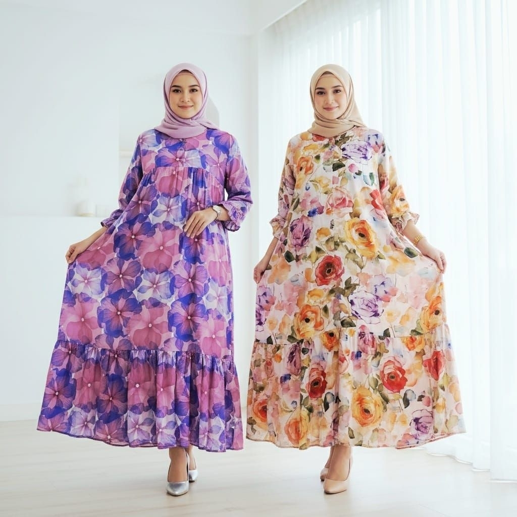 Homedress/midi dress/midi dress rayon/homedress rayon viscose/homedress ruffle/dress ruffle