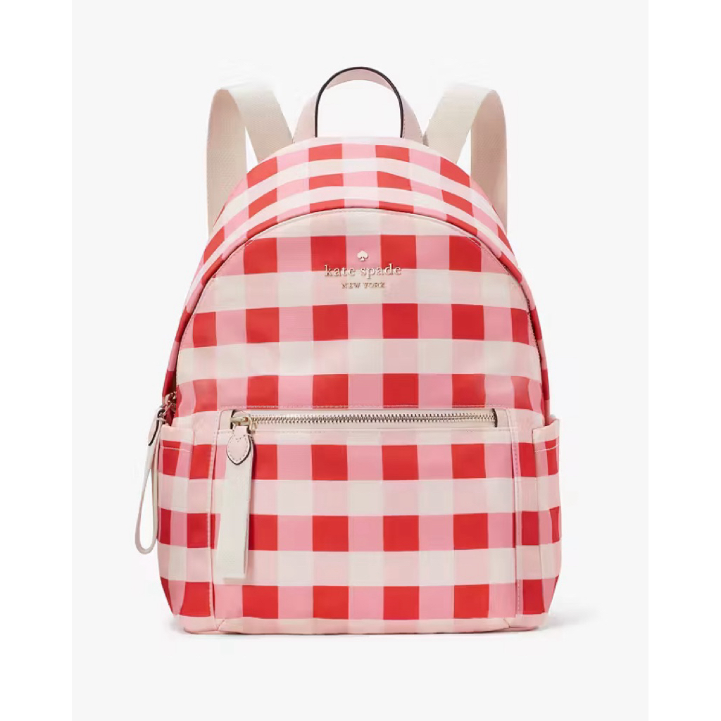 Tas Ransel Kate Spade Chelsea The Little Better Nylon Gingham Medium Backpack AUTHENTIC