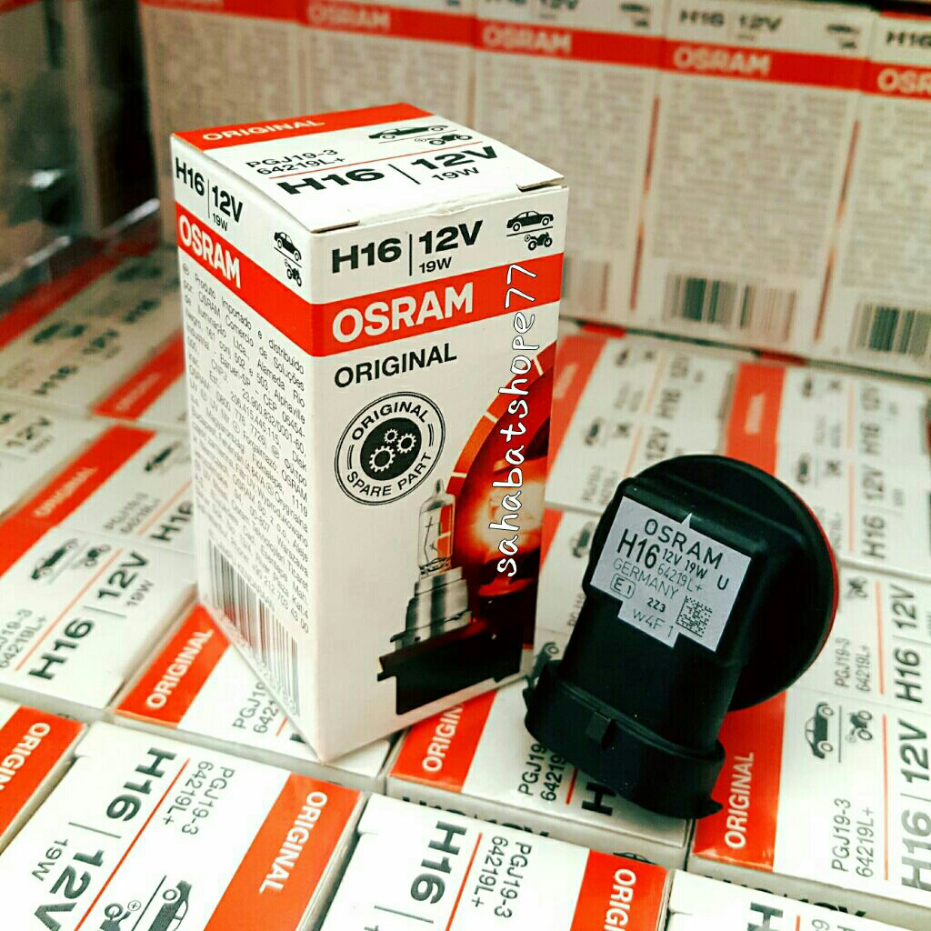 [1pcs] Bohlam OSRAM 64219L+ H16 12V 19W PGJ19-3 Standard Foglamp Lampu Kabut Kuning Mobil Agya Ayla 