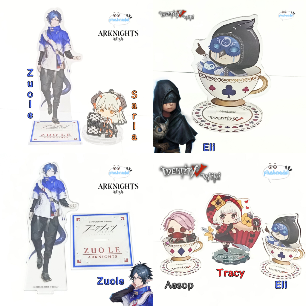 Arknights & Identity V Official Merchandise Acrylic Stand & Rubber - Aesop, Eli, Tracy, Zuole, Saria