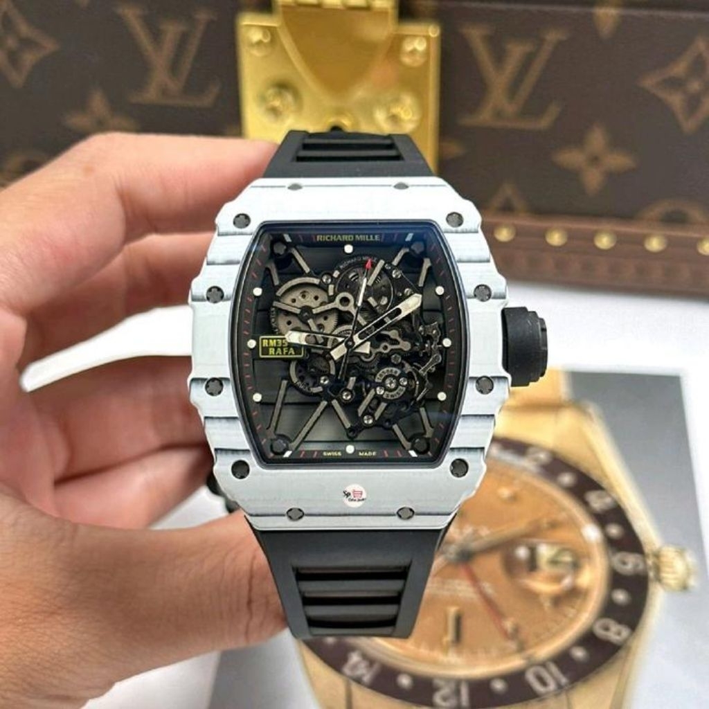 JAM TANGAN RM35-01 RAFAEL NADA WHITE CARBON TPT LIMITED EDITION AUTOMATIC SWISS