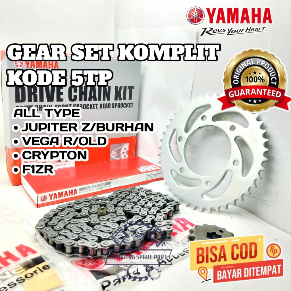 5TP GEAR SET,ORIGINAL YAMAHA,GEAR SET JUPITER Z,GEAR SET JUPITER BURHAN,GEAR SET VEGA R,GEAR SET VEG