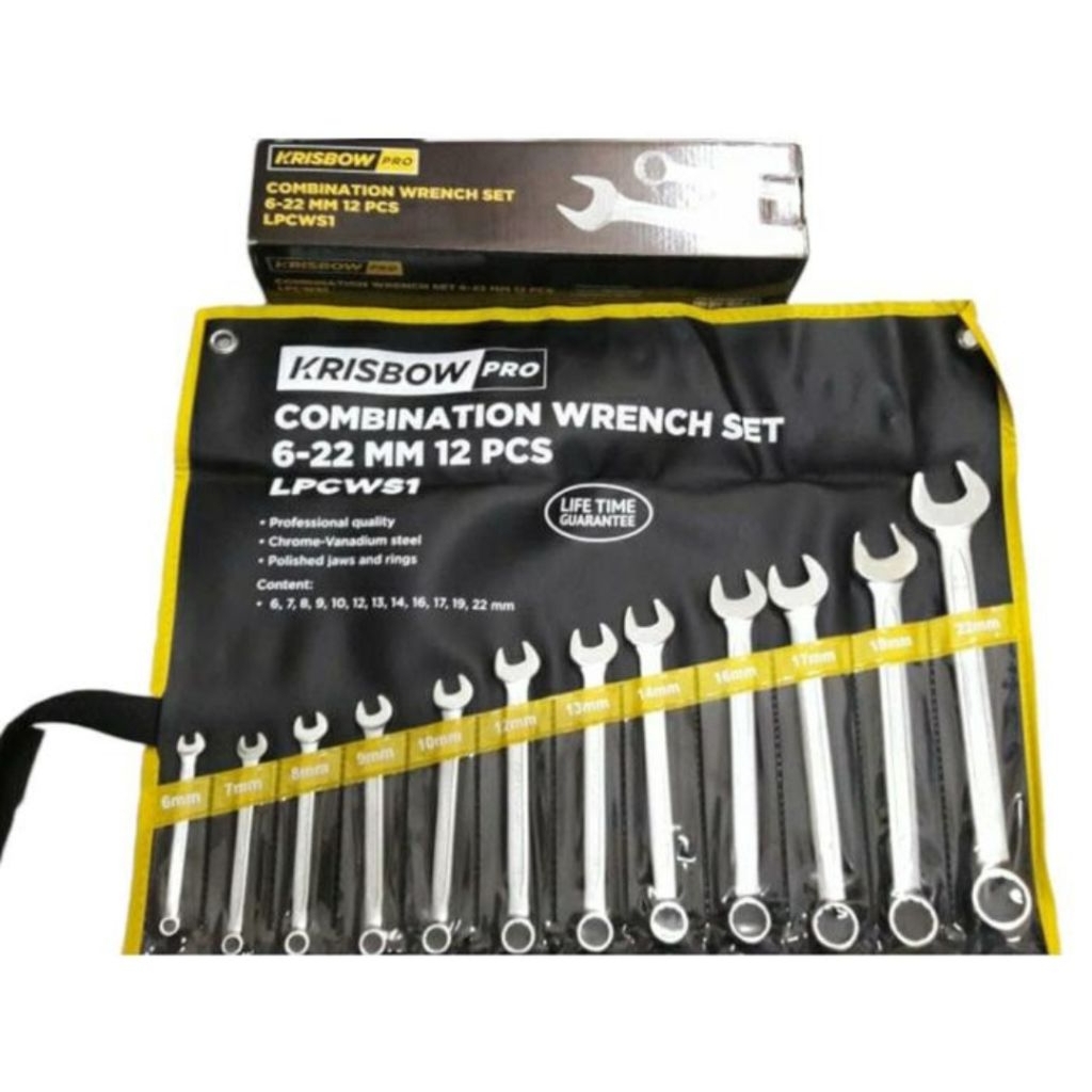 Krisbow Set Kunci Ring Pas 6-22mm  12pcs