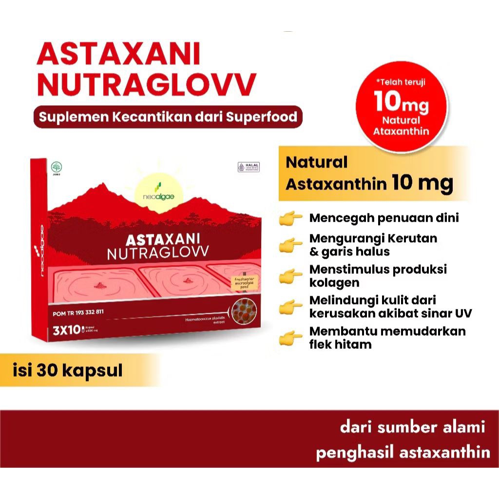 Astaxani Nutraglovv Exstract Astaxanthin 10mg Obat Mencegah Penuaan Dini