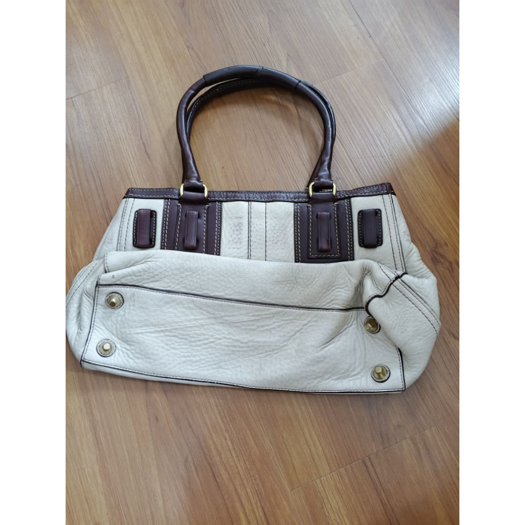 Coach Signature Striped Legacy Satchel (Preloved)