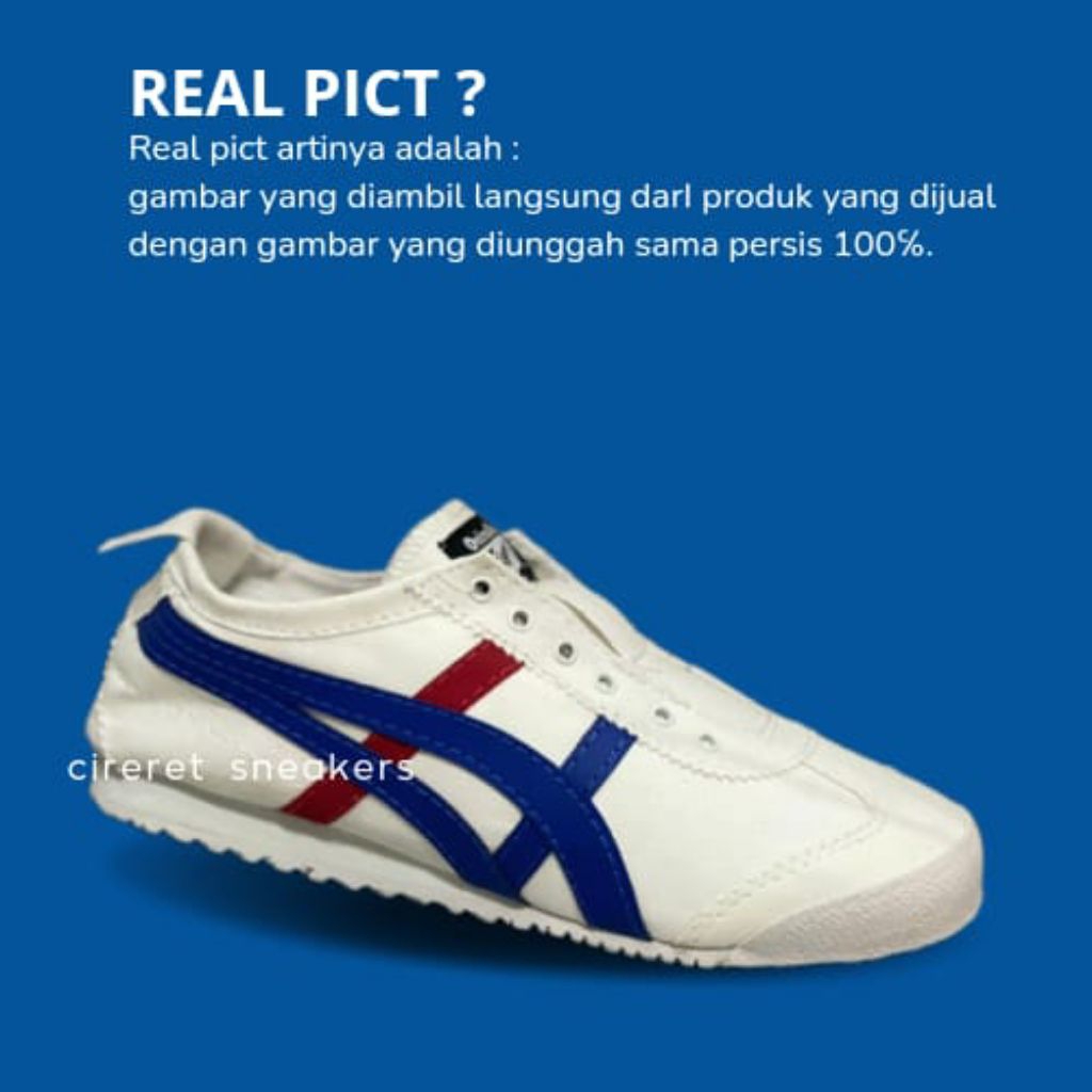 sepatu sneakers onitsuka slip on premium bahan kanvas pria dan wanita