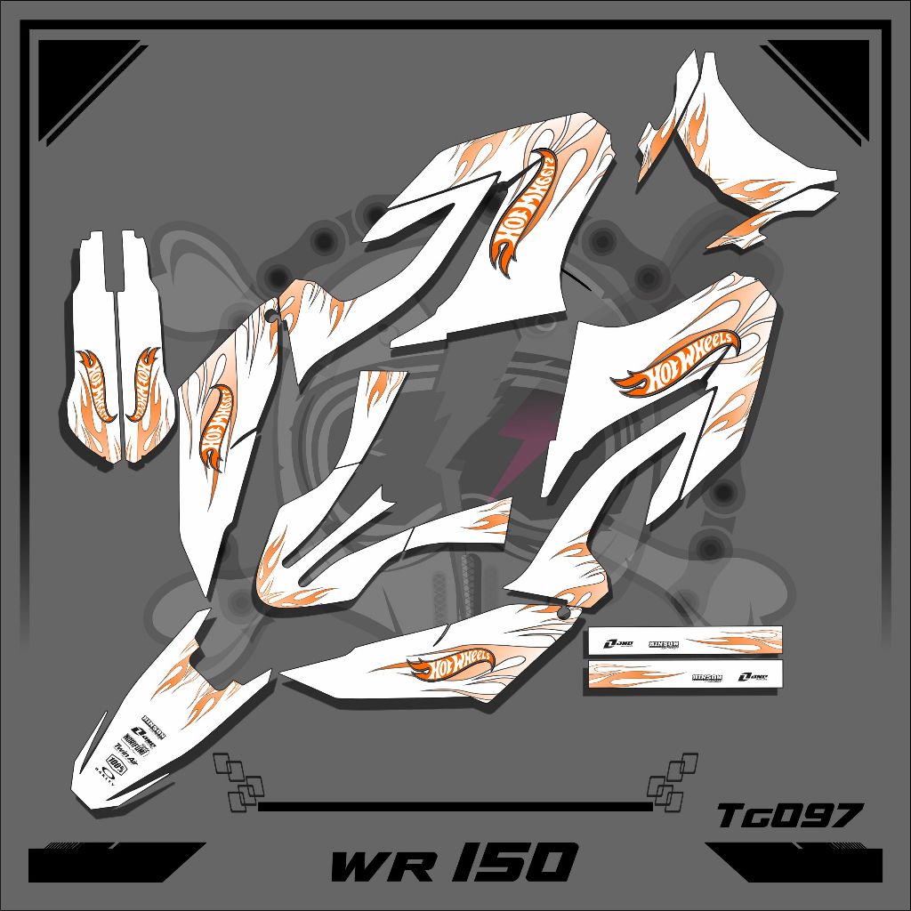 DECAL FULL BODY YAMAHA WR 155 KODE (TG097) MOTIF API KEREN DECAL MOTOR WR 155