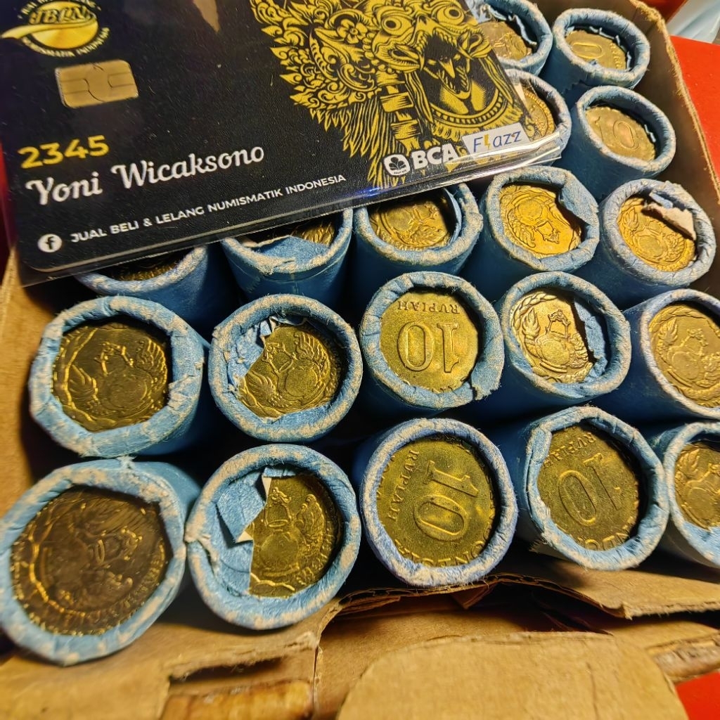 10 rupiah tabanas kuning 1974 ROLL ORY ASLI langka