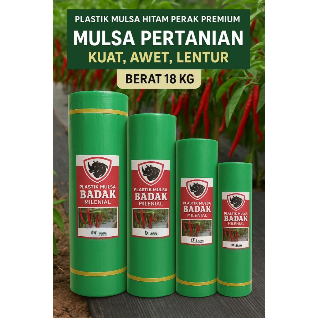 plastik mulsa hitam perak 18kg lebar 120cm 100cm 80cm dan 60cm