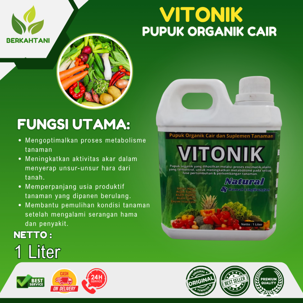 POC Vitonik 1 Liter Pupuk Organik Cair Asam Amino plus Asam Humat