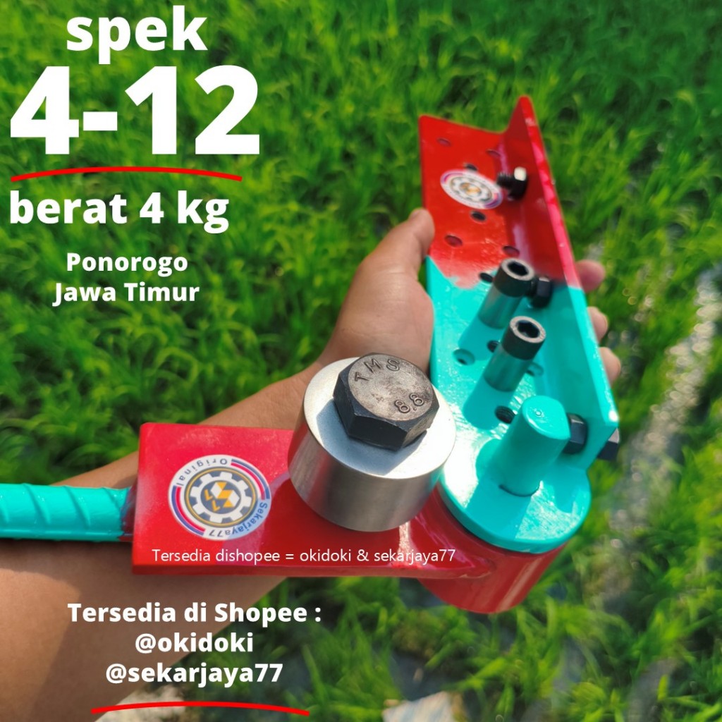 Alat Bending Besi Yang Benar Benar Kuat Menekuk Besi 12mm 10 ulir 8mm 6mm Sekarjaya77 OK12b03