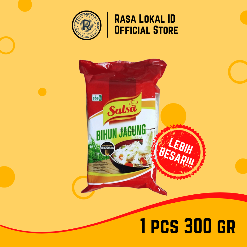 Bihun Jagung Salsa 300gr Mentah Jagung Asli - Salsa Bihun Jagung Siap Masak - Rasa Lokal ID