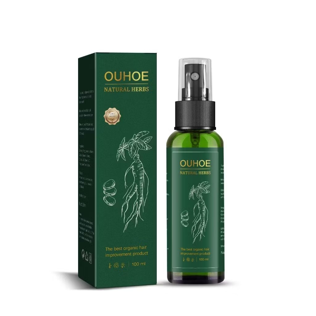 OUHOE Hair Tonic Ginseng 100ml Ginseng Serum Penumbuh Rambut Cepat Penebal Rambut Penumbuh