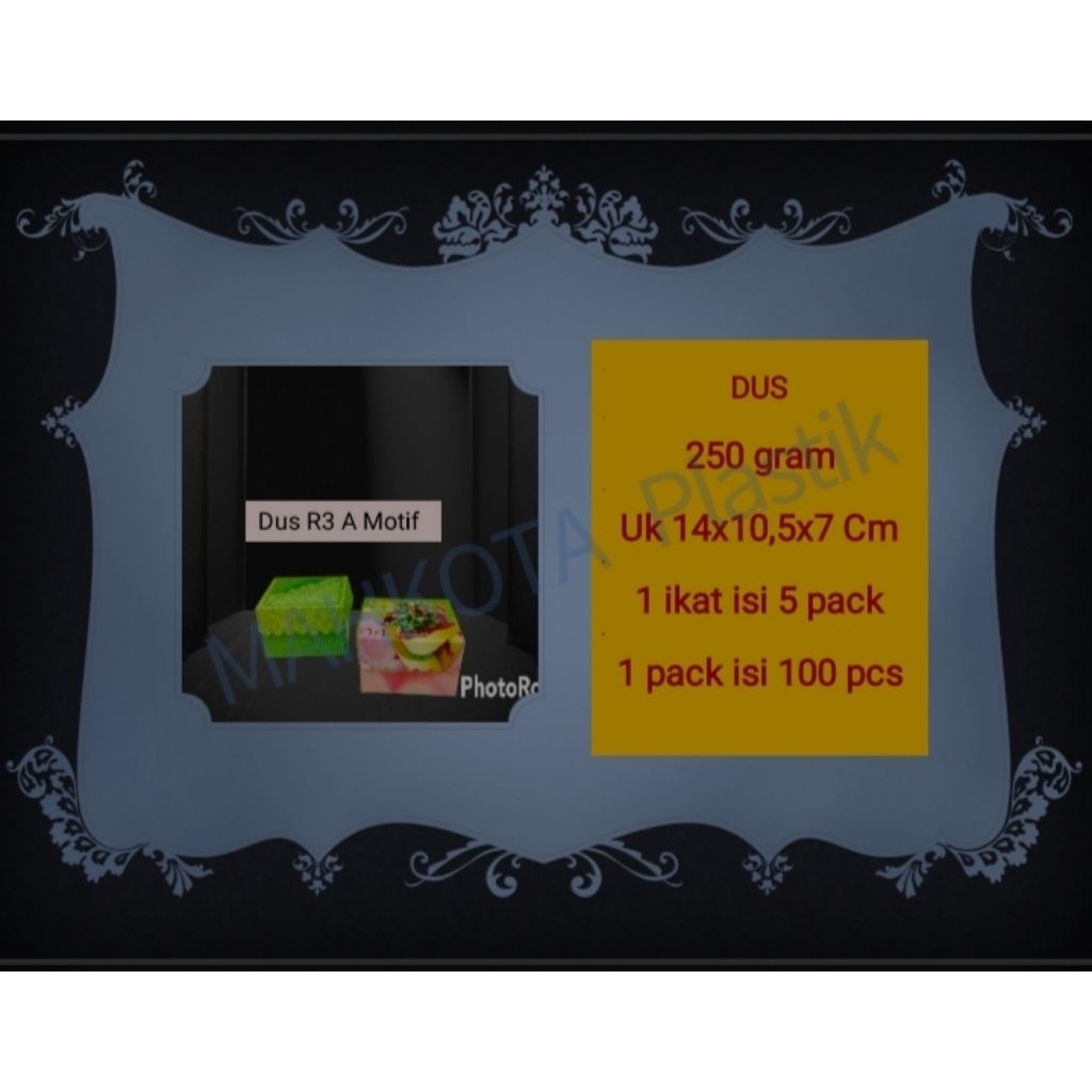Dus R3A Motif/Box Jajan/Dus Kue