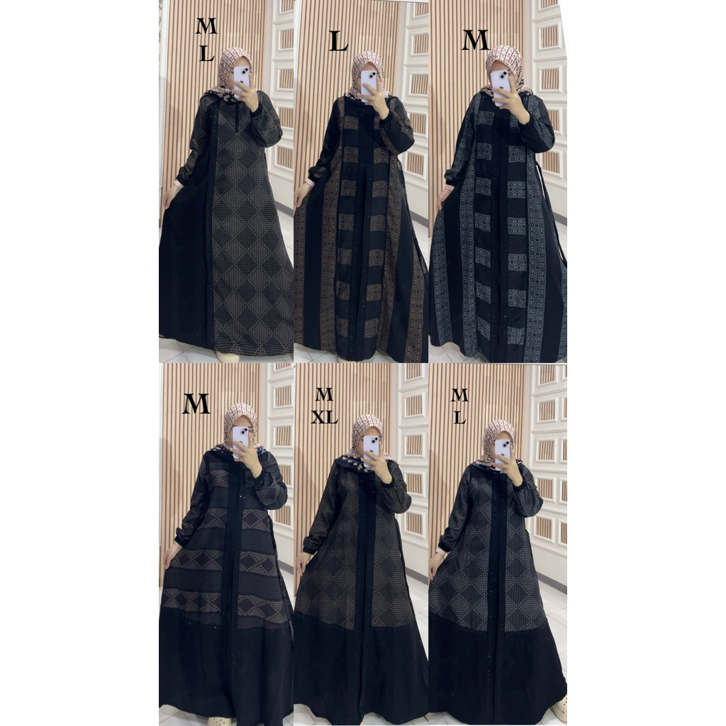 Gamis RIBERA / Abaya hitam / Abaya Motif