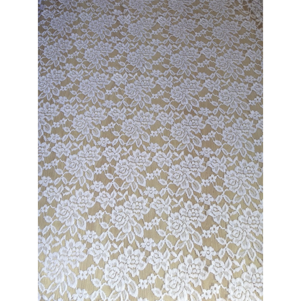 Bahan kebaya Arinda | bahan brokat | brokat putih bersih