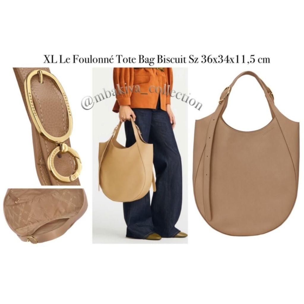 XL Le Foulonné Tote Bag Biscuit
