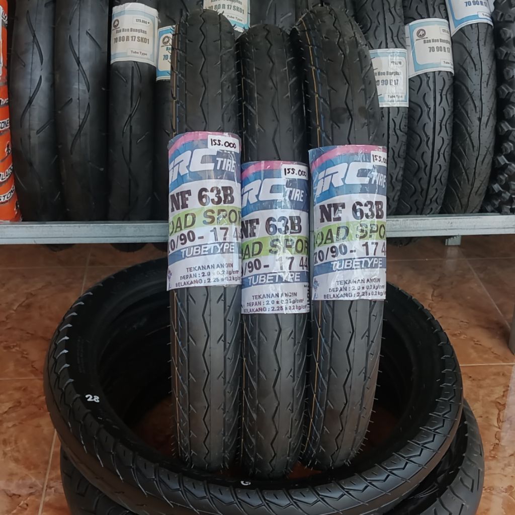 irc nf63 7090 r 17 ban motor bebek depan, jenis ban tube type