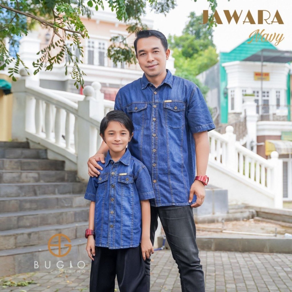 Bugio Clothing Jawara Kemeja Denim Kemeja Denim Pria Anak and Dewasa griya_mey