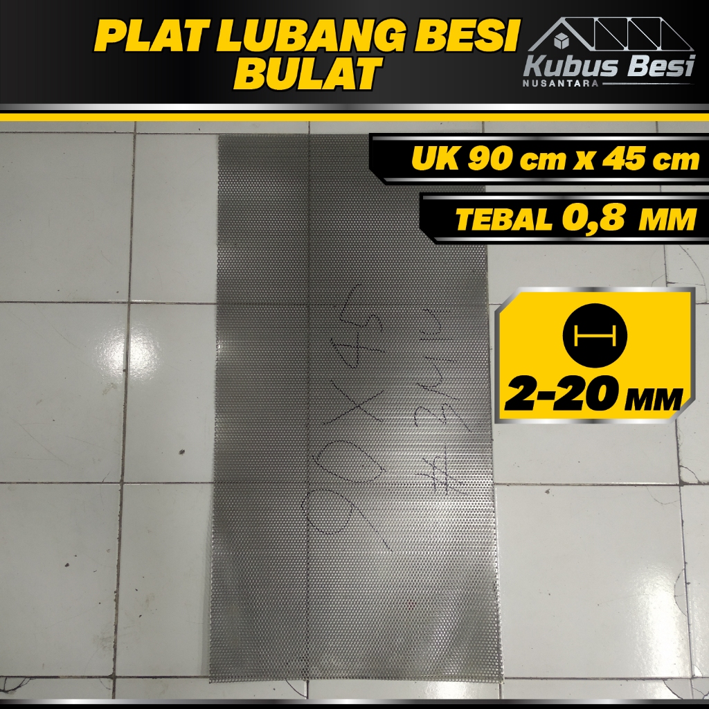 Ram Grill Speaker - 90x45 cm - Plat Lubang Bulat 2,3,4,5,6,7,8,9,10,12,14,16,18,20 mm - Tebal 0,8 mm