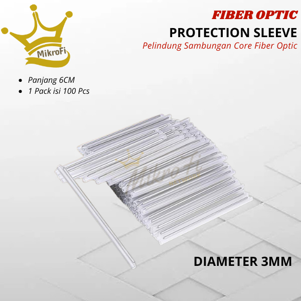 Protection Sleeve Fiber Optic 6CM | Penyambung Core FO isi 100PCS