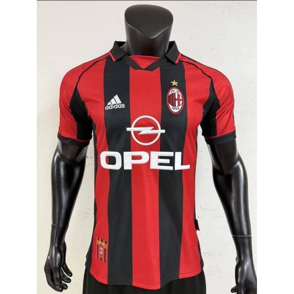 Jersey Kaos Baju Sepak Bola Dewasa AC Milan Home Away 3rd Third Merah Hitam Retro Klasik Classic Jad
