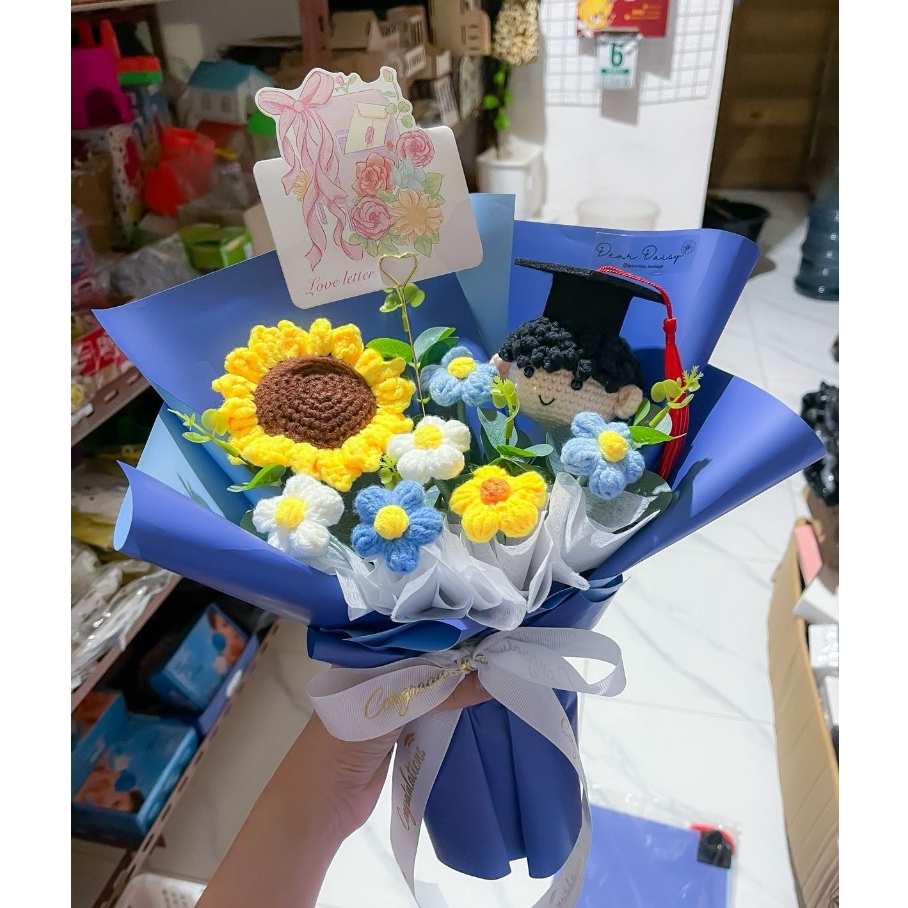 BUKET WISUDA | BUKET BONEKA WISUDA RAJUT | WISUDA | BUKET BUNGA RAJUT