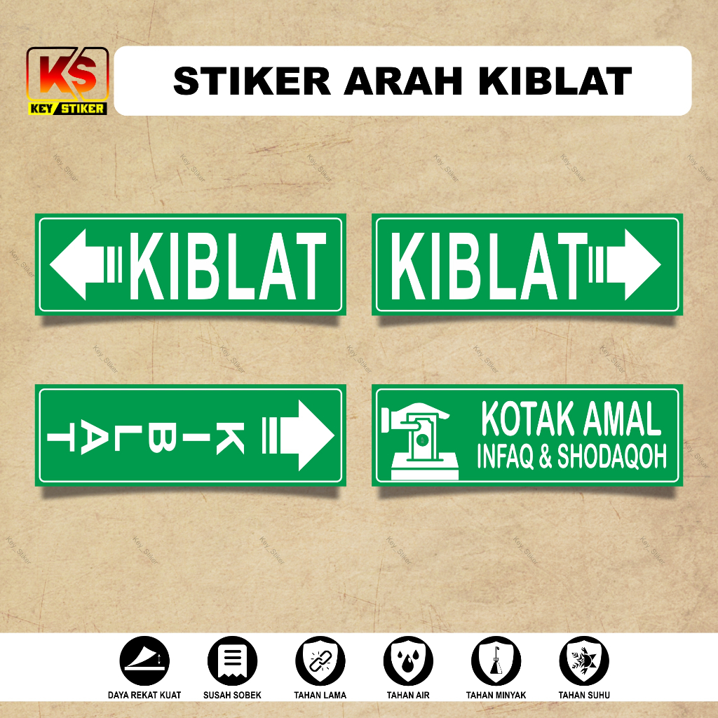 STIKER ARAH KIBLAT, STICKER PETUNJUAK ARAH KIBLAT, MUSHOLA, STIKER KIBLAT, STIKER MASJID MUSHOLA
