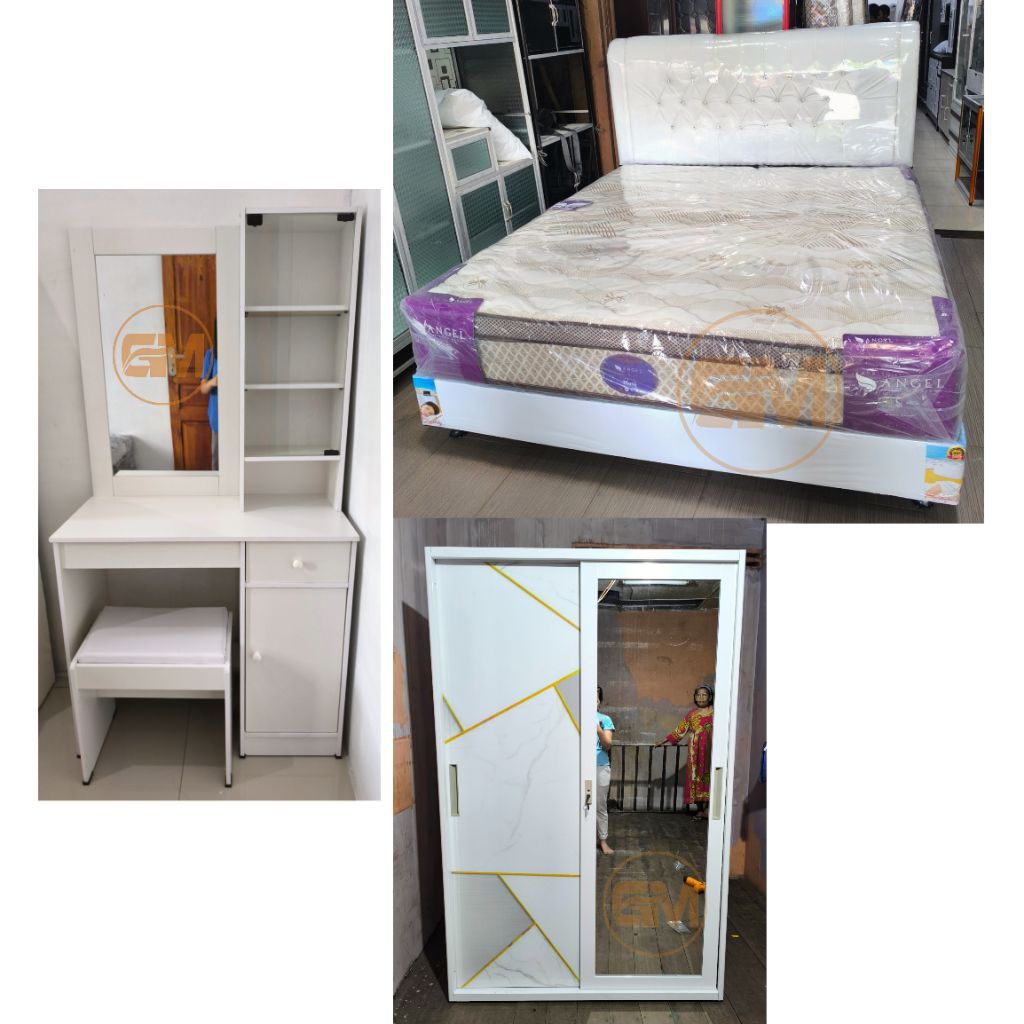 Paket Hantaran Springbed Angel Mosq + Lemari Plat besi - Golden Mebel