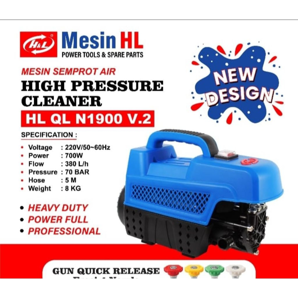Alat Mesin Cuci Mobil Motor High Pressure Jet Cleaner HL QL-1900