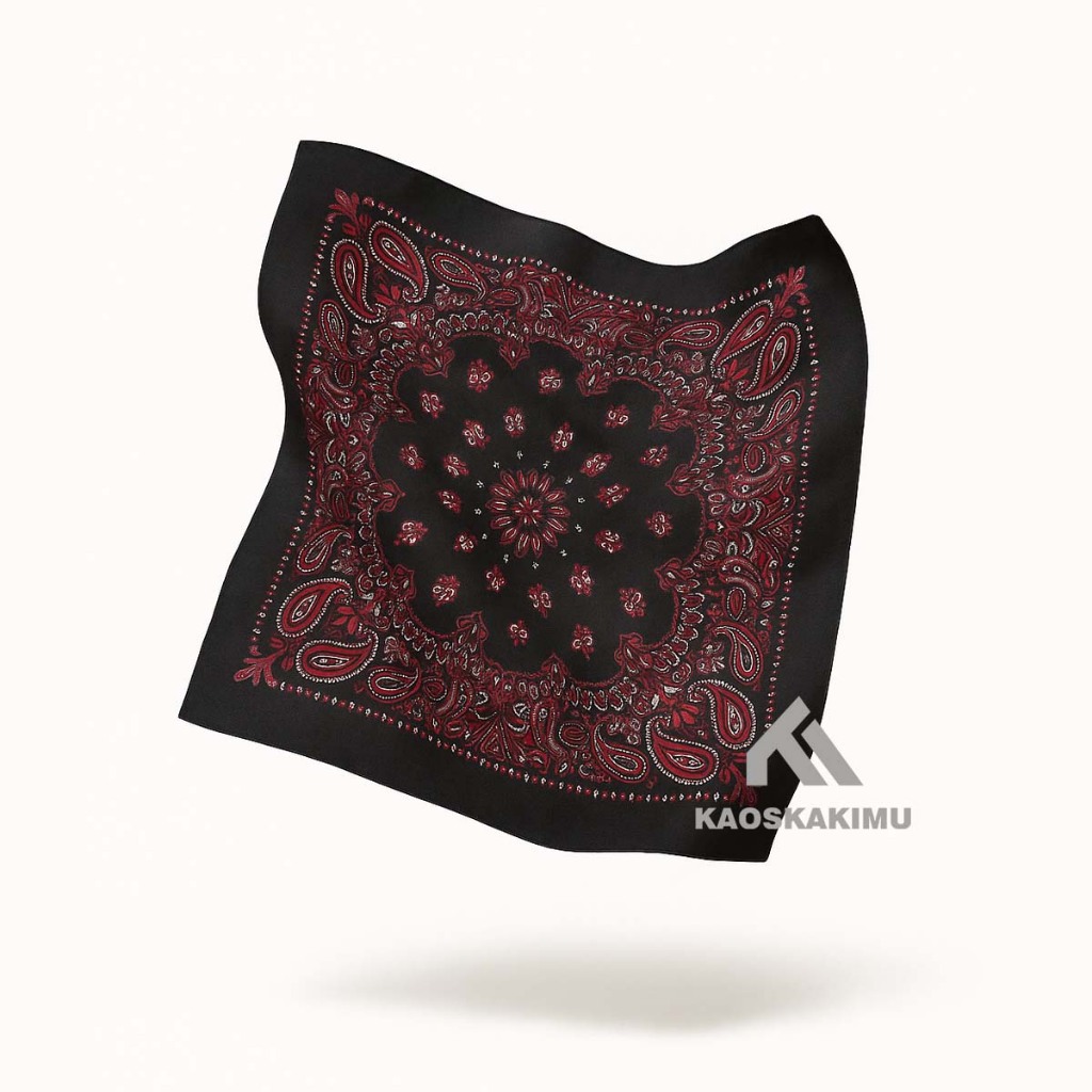 Slayer Bandana Paisley Hitam | Bandana Distro Keren Polymicro Premium Kaoskakimu