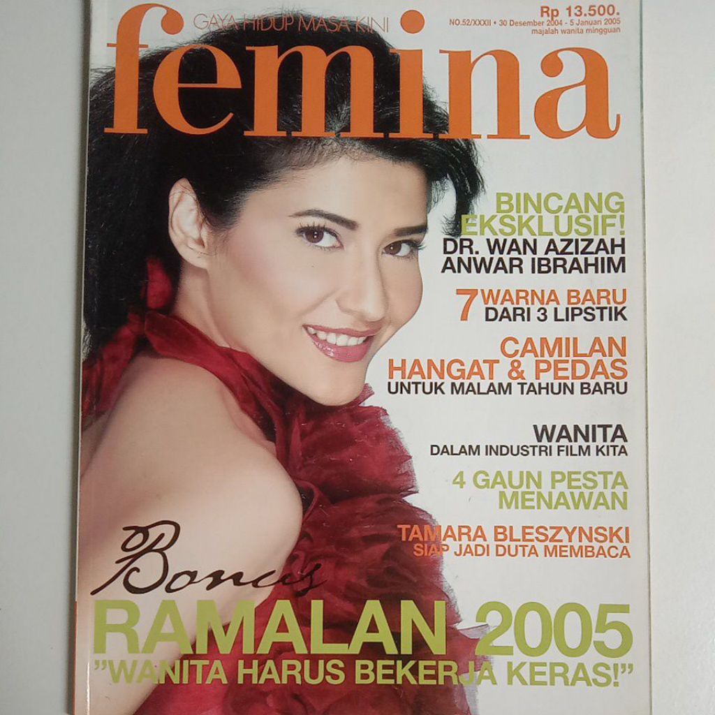 Majalah Femina Tahun 2005 Cover Tamara Maria Christina Natalia Mayawati Bleszynski